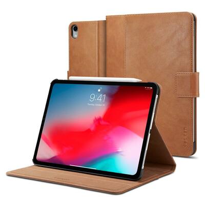 iPad Pro 11 2018 Case, Genuine SPIGEN Pocket Stand Folio Auto Wake Stand Cover [Colour:Brown]