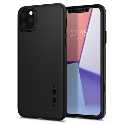 iPhone 11 Pro Max Case, Genuine SPIGEN Thin Fit Classic Slim Hard Cover for Apple [Colour:Black]