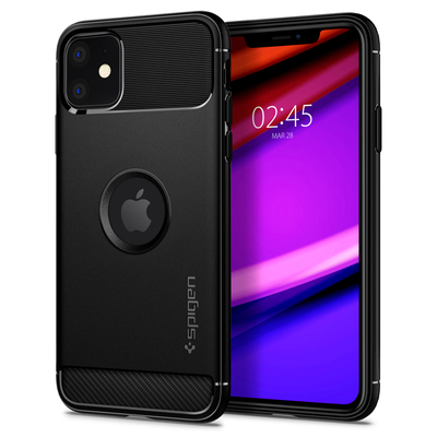 iPhone 11 Case, Genuine SPIGEN Rugged Armor Resilient Ultra Soft Cover for Apple [Colour:Black]