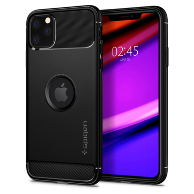 iPhone 11 Pro Case, Genuine SPIGEN Rugged Armor Resilient Ultra Soft Cover for Apple [Colour:Black]