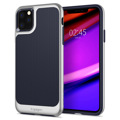 iPhone 11 Pro Case, Genuine SPIGEN Dual Layer Neo Hybrid Premium Bumper Cover for Apple [Colour:Satin Silver]