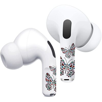 RockMax AirPods Pro Skin Wrap Sticker for Apple AirPods Pro 2 / 1 [Colour:Leopard Butterfly]