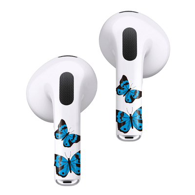RockMax AirPods Pro Skin Wrap Sticker for Apple AirPods 3 [Colour:Blue Butterfly]