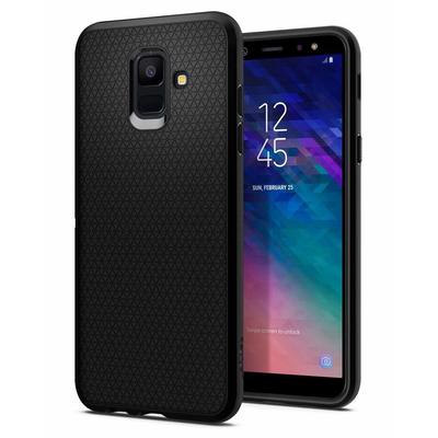Galaxy A6 Case, Genuine SPIGEN Soft TPU Liquid Air Armor Slim Cover for Samsung [Colour:Black]