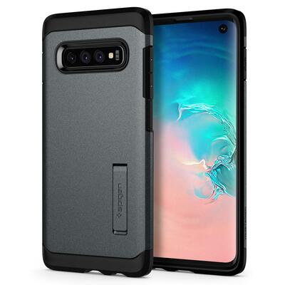 Galaxy S10 Case, Genuine SPIGEN Heavy Duty Tough Armor Hard Cover for Samsung [Colour:Graphite Grey]