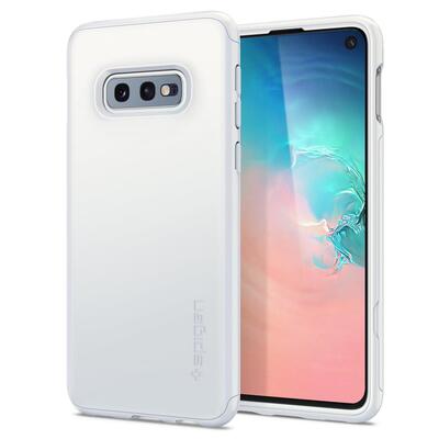 Galaxy S10e Case,Genuine SPIGEN Thin Fit 360 Cover w/ Tempered Glass Samsung [Colour:White]