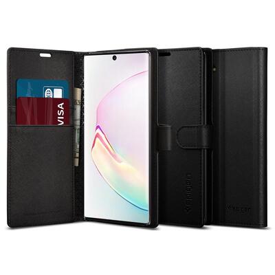 Galaxy Note 10 Case, Genuine SPIGEN Stand Flip View Wallet S Cover for Samsung [Colour:Black]