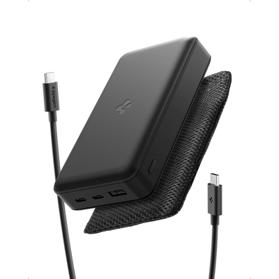 SPIGEN Essential QB USB-C USB-A 30000mAh 30W EA3030 3 Ports Power Bank for Universal [Colour:Black]