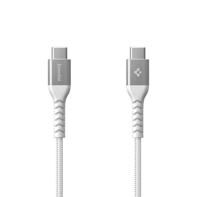 SPIGEN 1M Essential USB C to USB C 100W 480Mbps for Universal USB Cable [Colour:White]