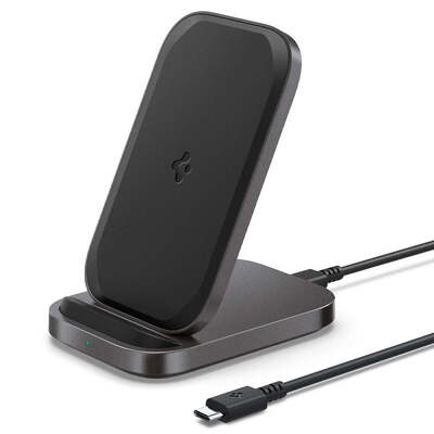 PowerArc by SPIGEN 15W Wireless Charger Stand PF2102 Super Fast Wireless Charging for Samsung [Colour:Black]