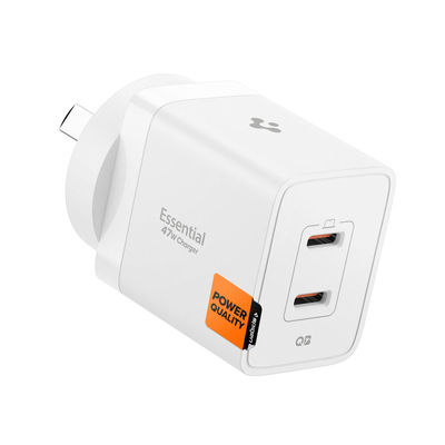 SPIGEN Essential USB-C 47W EE472OC 2 Ports Wall Charger for Universal [Colour:White]