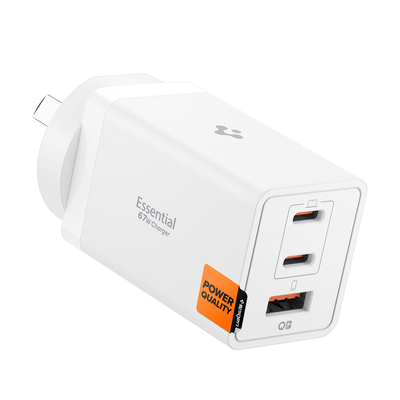 SPIGEN Essential USB-C USB-A 67W EE673OC 3 Ports Wall Charger for Universal [Colour:White]