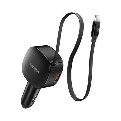 SPIGEN Essential USB-C USB-A 60W EV603BT Car Charger for Universal [Colour:Black]