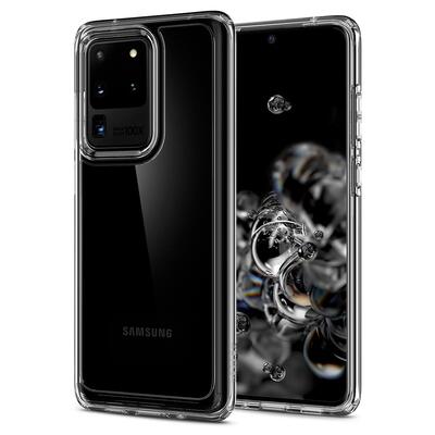 Galaxy S20 Ultra 5G Case, Genuine SPIGEN Ultra Hybrid Air Cushion Bumper Hard Cover for Samsung [Colour:Clear]