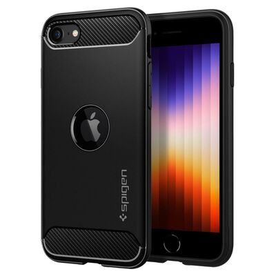 SPIGEN Rugged Armor Case for iPhone SE 2022 / SE 2020 [Colour:Black]