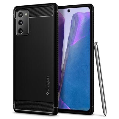 Genuine SPIGEN Rugged Armor Resilient Ultra Soft Cover for Samsung Galaxy Note 20 Case [Colour:Black]