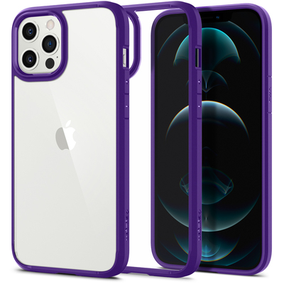 Genuine SPIGEN Crystal Hybrid Tough Bumper Cover for Apple iPhone 12 Pro Max (6.7-inch) Case [Colour:Purple]