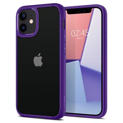 Genuine SPIGEN Crystal Hybrid Tough Bumper Cover for Apple iPhone 12 mini (5.4-inch) Case [Colour:Purple]