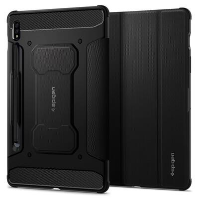 Genuine SPIGEN Rugged Armor Pro Protective Flip Cover for Samsung Galaxy Tab S8 / S7 / Tab S7 5G 11.0 Case [Colour:Black]