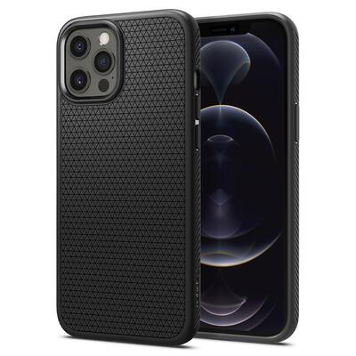 Genuine SPIGEN Liquid Air Soft TPU Armor Slim Cover for Apple iPhone 12 Pro Max (6.7-inch) Case [Colour:Black]