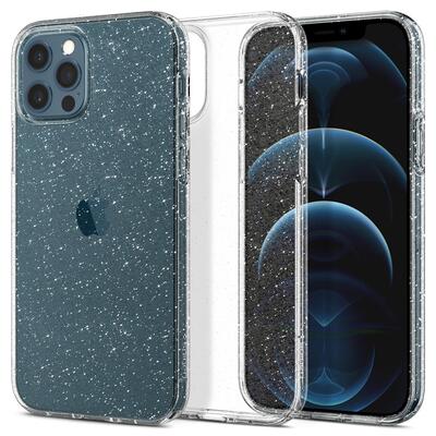 Genuine SPIGEN Liquid Crystal Glitter Slim Soft Cover for Apple iPhone 12 / iPhone 12 Pro (6.1-inch) Case [Colour:Crystal Quartz]