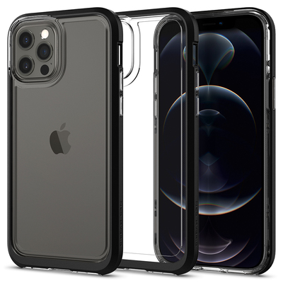 Genuine SPIGEN Neo Hybrid Crystal Clear Bumper Cover for Apple iPhone 12 / iPhone 12 Pro (6.1-inch) Case [Colour:Black]