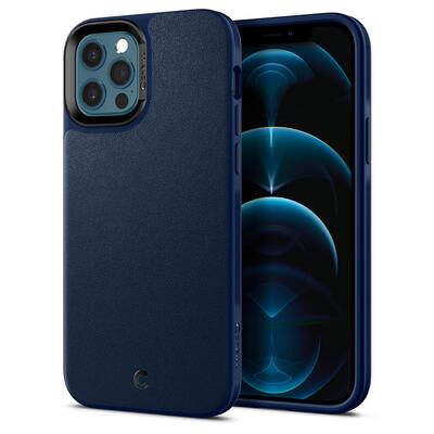 Genuine SPIGEN Ciel by CYRILL Leather Brick Air Cushion Cover for Apple iPhone 12 / iPhone 12 Pro (6.1-inch) Case [Colour:Navy]