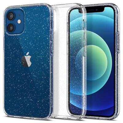 Genuine SPIGEN Liquid Crystal Glitter Slim Soft Cover for Apple iPhone 12 mini (5.4-inch) Case [Colour:Crystal Quartz]