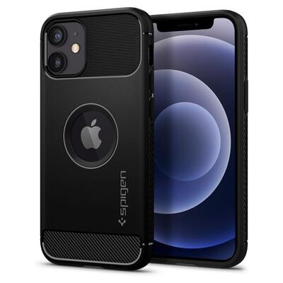 Genuine SPIGEN Rugged Armor Resilient Ultra Soft Cover for Apple iPhone 12 mini (5.4-inch) Case [Colour:Black]