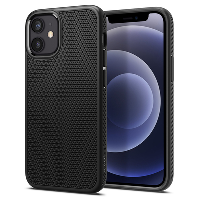 Genuine SPIGEN Liquid Air Soft TPU Armor Slim Cover for Apple iPhone 12 mini (5.4-inch) Case [Colour:Black]