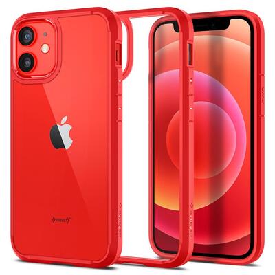 Genuine SPIGEN Ultra Hybrid Air Cushion Bumper Hard Cover for Apple iPhone 12 mini (5.4-inch) Case [Colour:Red]