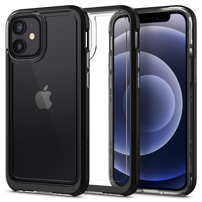 Genuine SPIGEN Neo Hybrid Crystal Clear Bumper Cover for Apple iPhone 12 mini (5.4-inch) Case [Colour:Black]