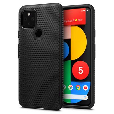 Genuine SPIGEN Liquid Air Armor Shockproof Soft Cover for Google Pixel 5 Case [Colour:Black]
