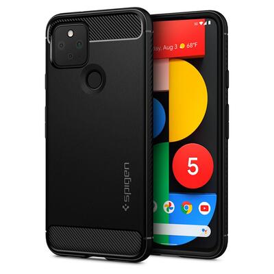 Genuine SPIGEN Ultra Rugged Armor Resilient Soft Cover for Google Pixel 5 Case [Colour:Black]