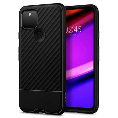 Genuine SPIGEN Core Armor Sleek Protection Soft Cover for Google Pixel 5 Case [Colour:Black]