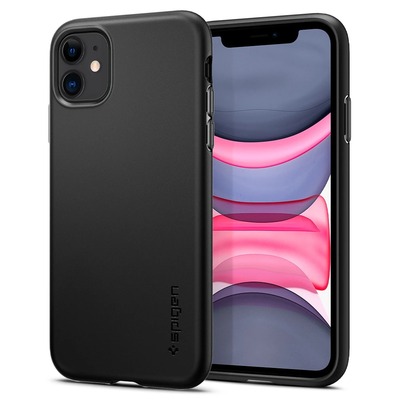 Genuine SPIGEN Ultra Thin Fit Pro Slim Hard Cover for Apple iPhone 11 Case [Colour:Black]