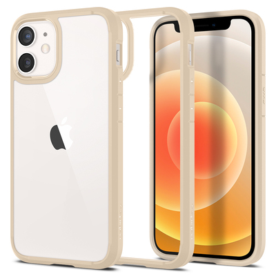 Genuine SPIGEN Ultra Hybrid Air Cushion Bumper Hard Cover for Apple iPhone 12 mini (5.4-inch) Case [Colour:Sand Beige]