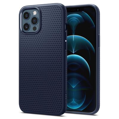 Genuine SPIGEN Liquid Air Soft TPU Armor Slim Cover for Apple iPhone 12 Pro Max (6.7-inch) Case [Colour:Blue]