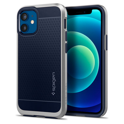 Genuine SPIGEN Neo Hybrid Dual Layer Premium Bumper TPU Cover for Apple iPhone 12 mini (5.4-inch) Case [Colour:Silver]