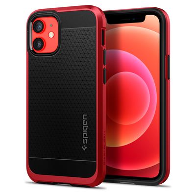Genuine SPIGEN Neo Hybrid Dual Layer Premium Bumper TPU Cover for Apple iPhone 12 mini (5.4-inch) Case [Colour:Red]