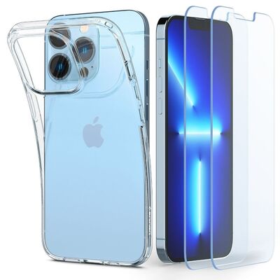 SPIGEN Crystal Pack Case & Screen Protectors 2PCS for iPhone 13 Pro (6.1-inch) [Colour:Clear]