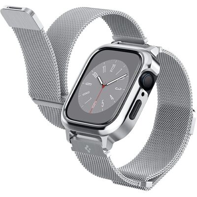 SPIGEN Metal Fit Pro Case for Apple Watch Series 9/8/SE2/7/6/SE/5/4 (45mm/44mm) [Colour:Silver]