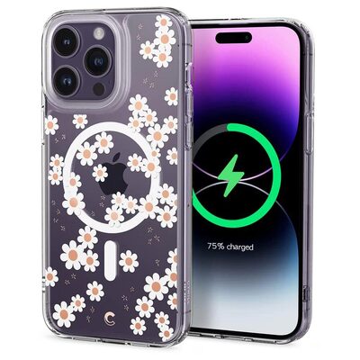 SPIGEN CYRILL Cecile Mag MagSafe Compatible Case for iPhone 14 Pro Max [Colour:White Daisy]