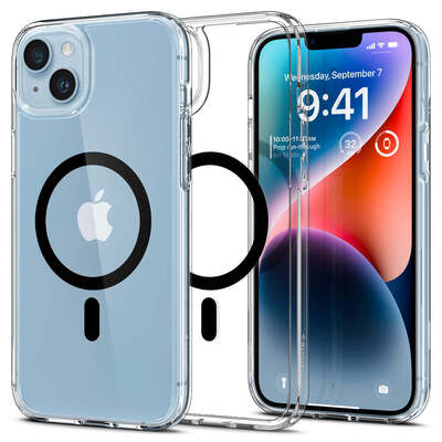 SPIGEN Ultra Hybrid Mag (MagFit) MagSafe Compatible Case for iPhone 14 / 13 [Colour:Black]