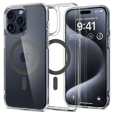 SPIGEN Ultra Hybrid (MagFit) MagSafe Compatible Case for iPhone 15 Pro [Colour:Graphite]
