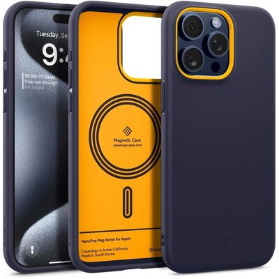 Caseology by SPIGEN Nano Pop Mag MagSafe Compatible Case for iPhone 15 Pro [Colour:Blueberry Navy]