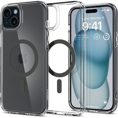 SPIGEN Ultra Hybrid (MagFit) MagSafe Compatible Case for iPhone 15 [Colour:Graphite]