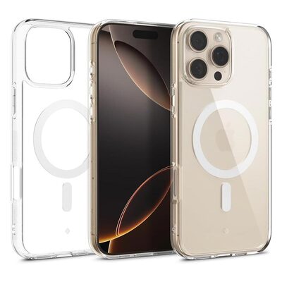 Caseology by SPIGEN Capella Mag MagSafe Compatible for iPhone 16 Pro Max Case [Colour:Clear Case / White Ring]