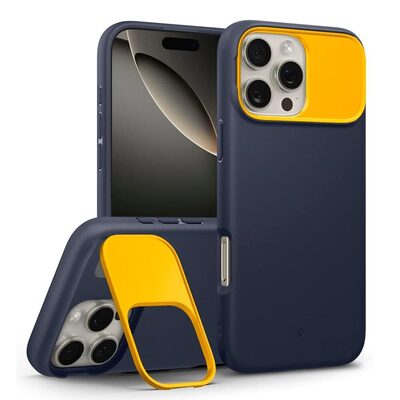 Caseology by SPIGEN Nano Pop Mag Kickstand MagSafe Compatible for iPhone 16 Pro Max Case [Colour:Blueberry Navy]