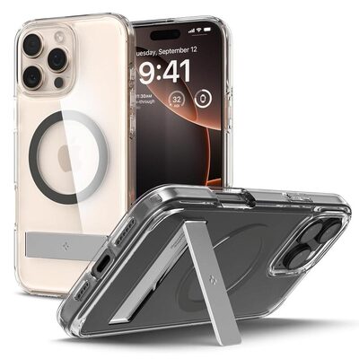 SPIGEN Ultra Hybrid S (MagFit) MagSafe Compatible for iPhone 16 Pro Case [Colour:Clear Case / Graphite Ring]